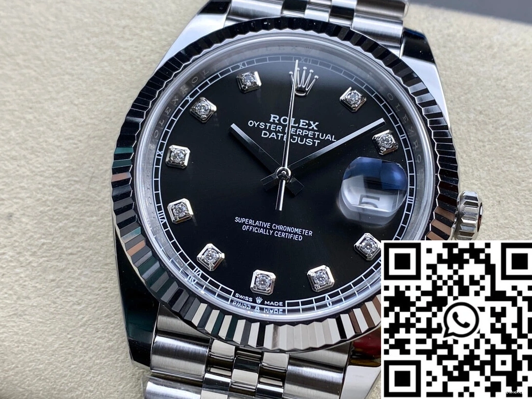 Clean M126334-0012 Dial Black Datejust Rolex Factory 1026